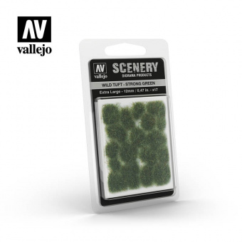 Vallejo Scenery Wild Tuft Strong Green Имитация ярко-зеленая трава, сухой пучок, высота 12 мм