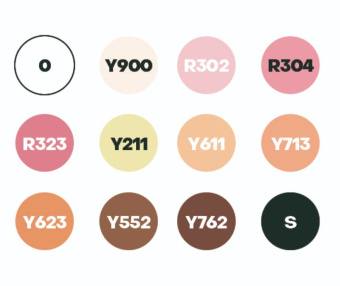 Набор спиртовых двухсторонних Sketch маркеров Fat&Skinny SKIN TONE, 12 шт.