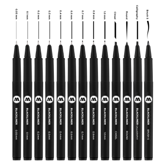 Набор линеров Molotow Blackliner Complete Set (13 шт.)