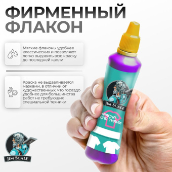 Краска акриловая Jim Scale 10.237 для ткани, цвет Голубой металлик, 60 мл