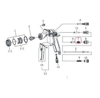 Пружина воздушного клапана (№7) для краскопультов Iwata Kiwami4/Wider4/1/2