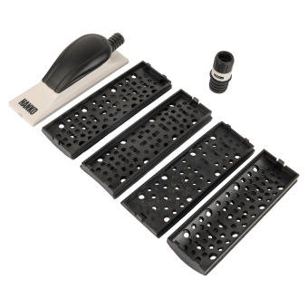 HANKO N002 Ручной шлифовальный блок с 4 насадками, 70 x 198 мм, 40 отв.