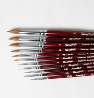 Кисть Roubloff серии 301T Master №4/0, круглая, колонок, короткая ручка