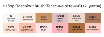 Набор маркеров Finecolour Brush 'Телесные оттенки' (12 шт. в пенале)