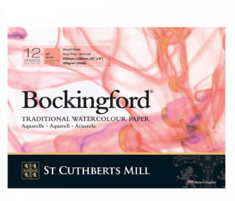 St Cuthberts Mill Альбом для акварели Bockingford HP 300 г/м2, 310 x 230 мм, 12 листов, белый
