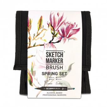 Набор маркеров Sketchmarker Brush Spring (12 шт. + сумка-органайзер)