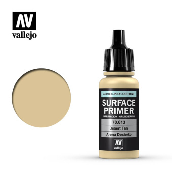 Vallejo Surface Primer Desert Tan акриловый полиуретановый грунт, цвет пустынный,17 мл