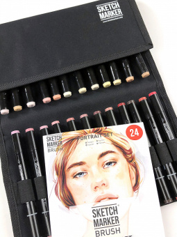 Набор маркеров Sketchmarker Brush Portrait (24 шт. + сумка-органайзер)