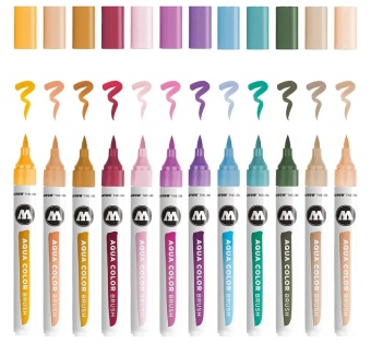 Набор маркеров Molotow Aqua Color Brush Basic Set 2 (12 шт.)