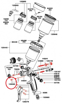SATA 126292 Уплотнитель штока регулятора подачи воздуха для minijet 3000 B HVLP, minijet 4 HVLP