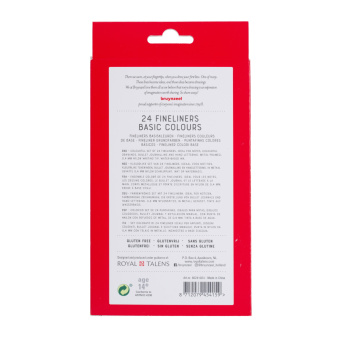 Набор капиллярных ручек Bruynzeel Teen (линер 0.4 мм), 24 цвета в картонной упаковке