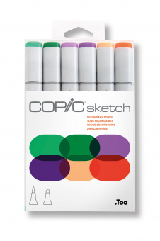 Набор маркеров Copic Sketch Set Secondary Tones (6 шт., в пластиковой упаковке)