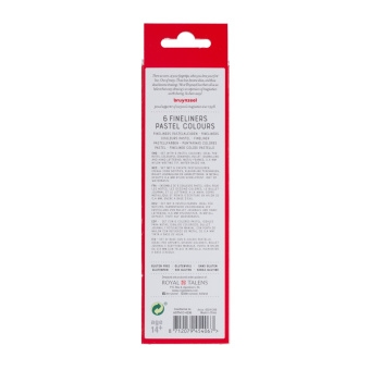 Набор капиллярных ручек Bruynzeel Teen Pastel (линер 0,4 мм), 6 цветов, в картонной упаковке