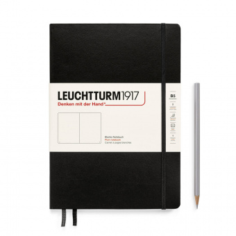 Leuchtturm1917 Блокнот нелинованный Composition B5, 109 л, твердая обложка, черный