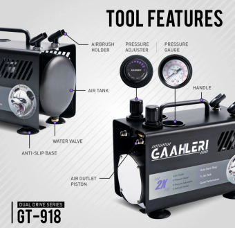 Компрессор для аэрографа Gaahleri Dual Drive Series GT-918