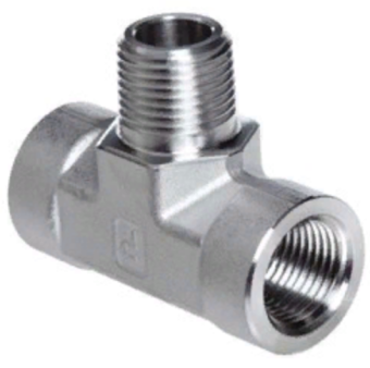 Graco 106228 Тройник 1/4 NPT (I) x 1/4 NPT (A) x 1/4 NPT (I), 210 bar, хромированная латунь