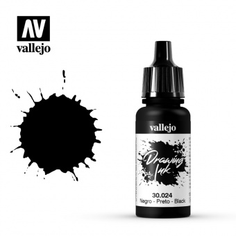 Vallejo Drawing Ink Negro Тушь покрывная черная 17 мл