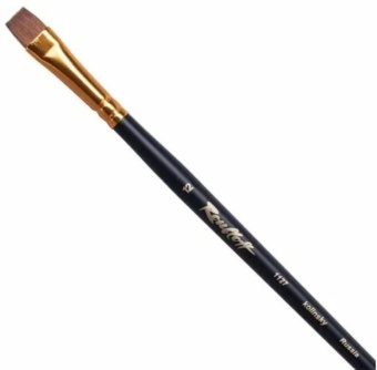 Кисть Roubloff серии 1127 №12, колонок, плоская, длинная ручка