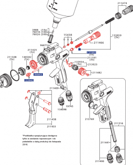 SATA 211433 Курок подачи материала в сборе для jet 5000 B