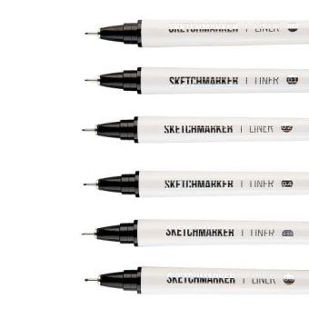 Набор линеров Sketchmarker 6 шт. (0.05, 0.1, 0.2, 0.3, 0.4, 0.5 мм) NEW
