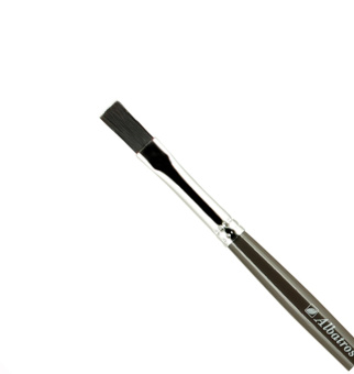 Кисть Альбатрос серии Художник, черная щетина, плоская №8, длинная ручка