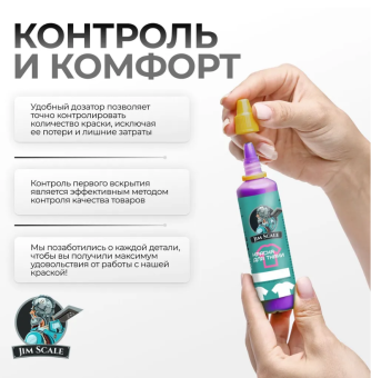 Набор красок по ткани Jim Scale 02.601 ”Флуоресцентные цвета”