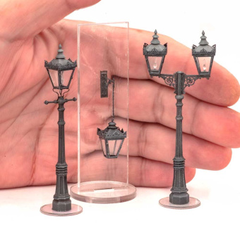 MiniWarPaint Столб фонарный "чугунный" 1-2 фонаря, размер S