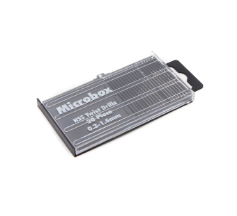 Microbox Набор миниатюрных сверл для модельной дрели, 0,3-1,6 мм, 20 шт. Stuff-pro