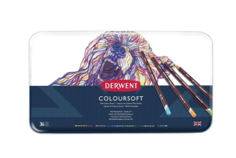 Derwent Набор цветных карандашей Coloursoft 36 шт. в металлическом пенале
