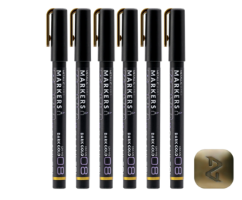 Набор маркеров Gaahleri Metallic Series X 6 Dark Gold