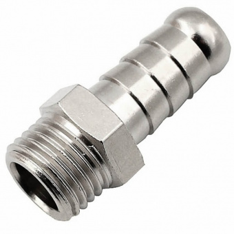 Pegas Штуцер с наружной резьбой 1/4" (папа), "елочка" 10 мм