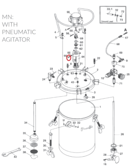 Iwata 04017480 Болт крышки красконагнетательного бака PET 10MN / 30MN / 50MN