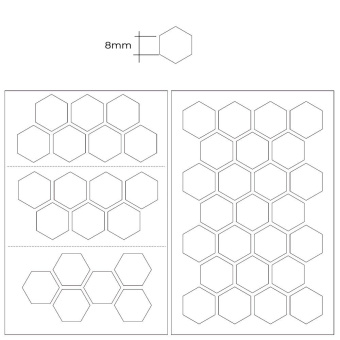 MiniWarPaint Маска окрасочная шестиугольники, размер XL, 8 мм