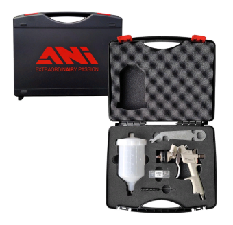 Краскопульт Ani AH1501141A 160 HVLP с верхним пластиковым бачком 0,6 л, никелевый корпус