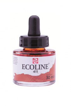 Акварель жидкая Ecoline банка 30мл №411 Burnt sienna (Сиена жженая)