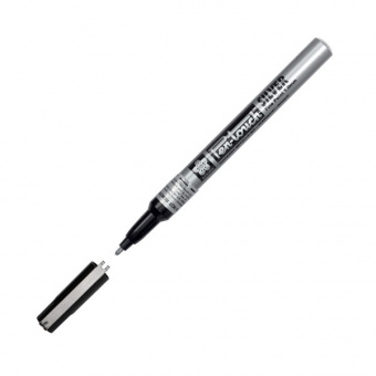 Маркер Sakura Pen-Touch, тонкий стержень, 1.00 мм, 41302(SE) серебряный