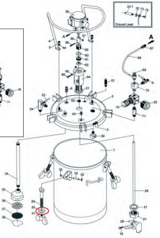 Iwata 04016200 Шайба красконагнетательного бака серии PET
