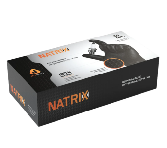 Jeta Safety Нескользящие нитриловые перчатки NATRIX черные, 50 шт., размер 8/M