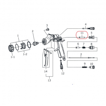 Штифт воздушного клапана (№11) для краскопультов Iwata Kiwami4/Wider4/Wider1