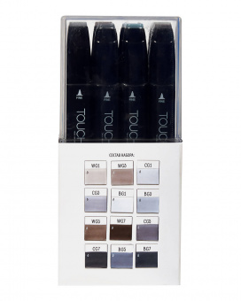 Набор маркеров Touch Twin 12 шт., серый микс