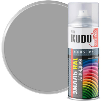 Краска аэрозольная эмаль KUDO RAL 9006 белый алюминий, 520 мл