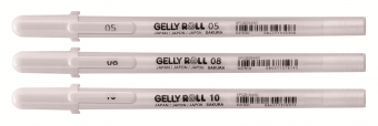 Набор белых гелевых ручек Sakura Gelly Roll 3 шт.(0.3/0.4/0.5 мм) в блистере