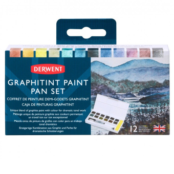 Derwent Набор акварельных блоков Graphitint 12 шт. в пластиковой упаковке