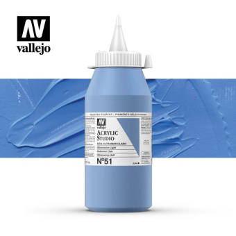 Краска Vallejo Acrylic Studio #51 Ultramarine Light (Ультрамарин светло-синий), 1 л