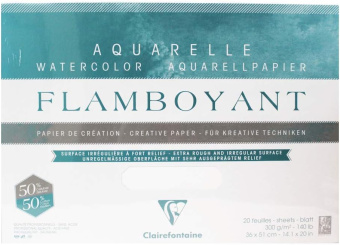 Clairefontaine Блок бумаги для акварели Flamboyant 36х51 см, 20 л, 300 г