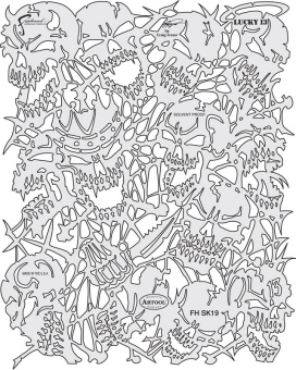 ТрафаретArtool RET OF SKULLMASTR LUCKY 13 (FH SK19 SP)