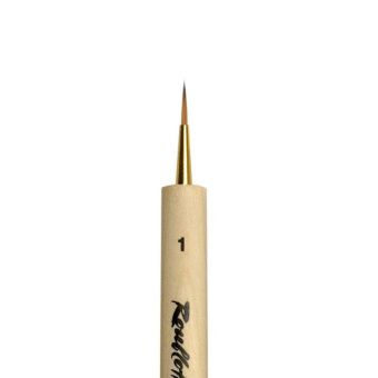 Кисть-лайнер Roubloff Miniature №1, имитация колонка, короткая утолщенная ручка со скосом