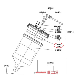 SATA 70664 Противокапельное кольцо бачка (10 шт.) для Spray Master пистолетов