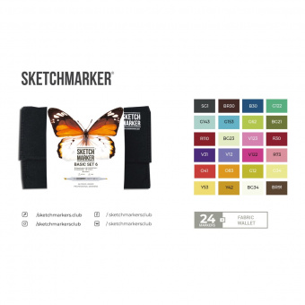 Набор маркеров Sketchmarker 24 Basic 6 SET (24 шт. + сумка органайзер)