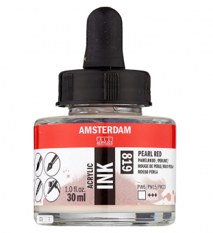 Чернила акриловые Royal Talens Amsterdam 30 мл №819 Красный жемчужный
